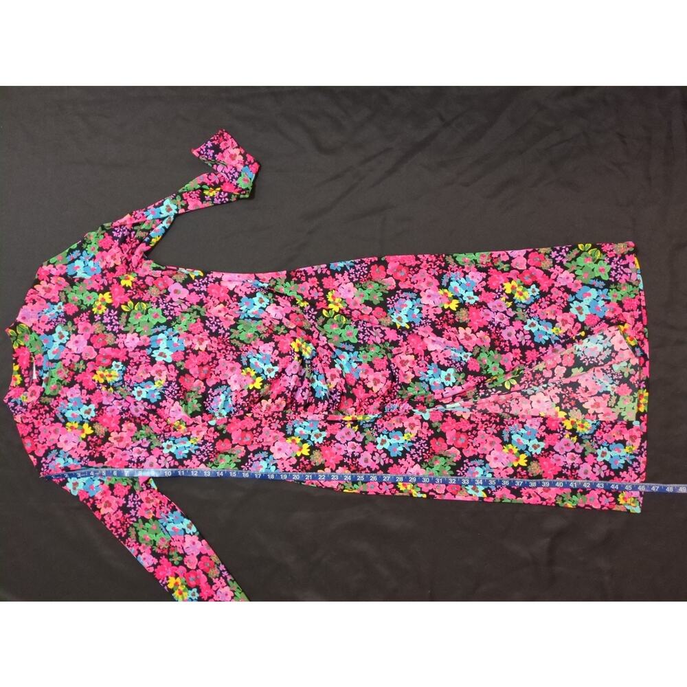 FUTURE COLLECTIVE Floral Long Sleeve Mock Neck XL Dress Kalana Barfield Brown - Picture 6 of 11